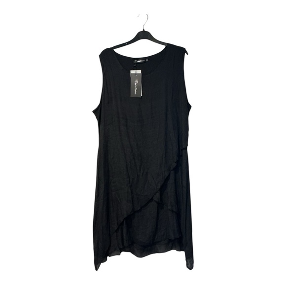 Creation Black Sleeveless Asymmetrical Layered Dress NWT Size XXL. AA39 - Picture 2 of 7